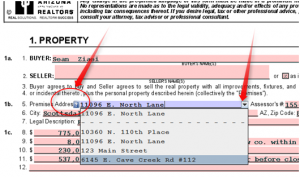 Question mark by fillable text field