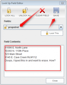 Edit field contents