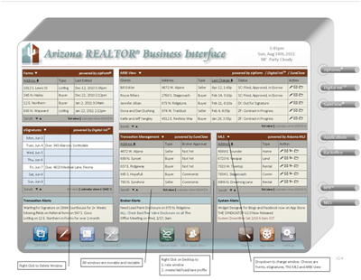 Arizona REALTOR Business Interface Concept Mockup