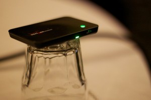 Verizon Hotspot Balanced on Water Glass