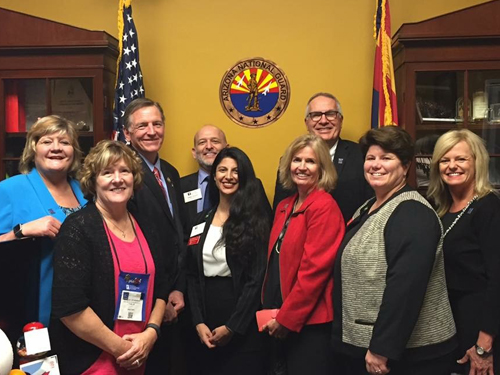 L. to R. – Mary Roberts, Shelley Ostrowski , Rep. Gosar, Evan Fuchs, Paula Monthofer, LeAnn Carver, Craig Peck, Holly Mabery, Maureen Buchanan