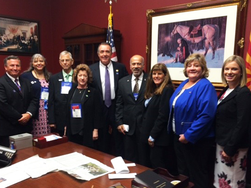 L. to R. – Rudy Soltesz, Vicki Cleman, Walt Patterson, Jan Leighton, Rep. Franks, Bill Ashker, Lori Doerfler, Mary Roberts, Nicole LaSlavic