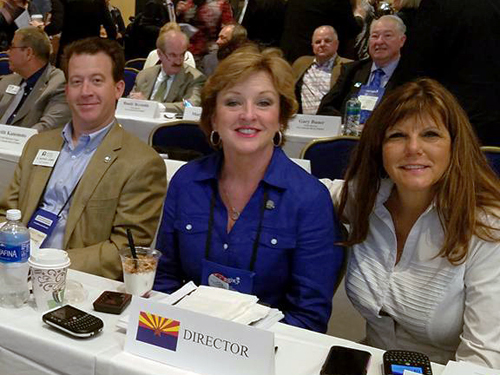 L. to R. – 2016 Arizona REALTORS® Treasurer D. Patrick Lewis, President Paula Serven and First Vice President Lori Doerfler at the REALTORS® Legislative Meetings in Washington, D.C.