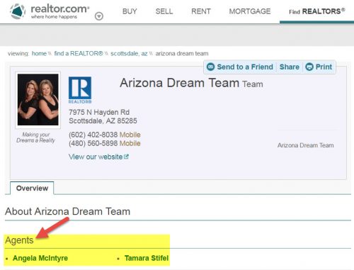 Demo realtor.com team page